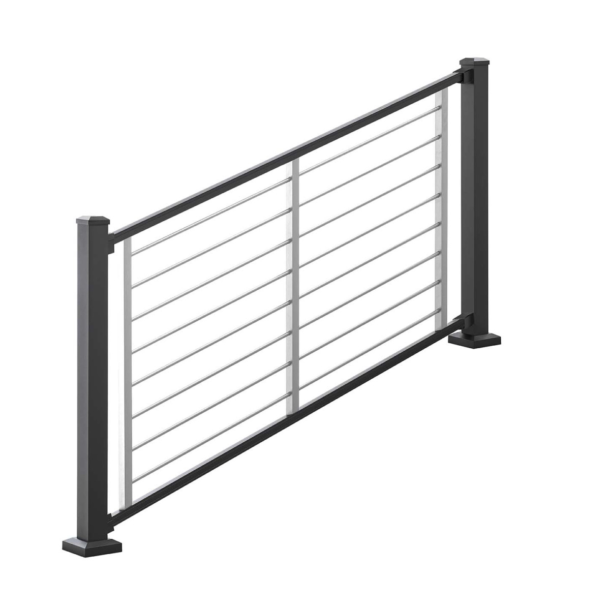 Main 1 - 72-in x 36-in Signature Charcoal Black Frame and Platinum Rod Railing-Stair - Arlington Coal & Lumber