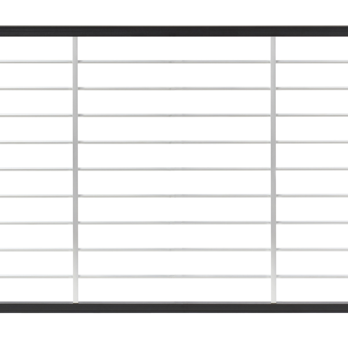 Main 1 - 96-in x 36-in Signature Charcoal Black Frame and Platinum Rod Railing-Horizontal - Arlington Coal & Lumber