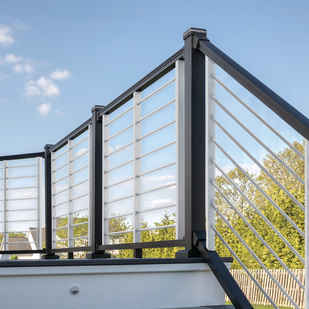 Main 2 - 96-in x 36-in Signature Charcoal Black Frame and Platinum Rod Railing-Stair - Arlington Coal & Lumber