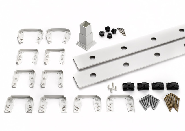 Main 8 - 8-ft Transcend Accessory Infill Kit for Round Aluminum Balusters-Horizontal-Classic White - Arlington Coal & Lumber