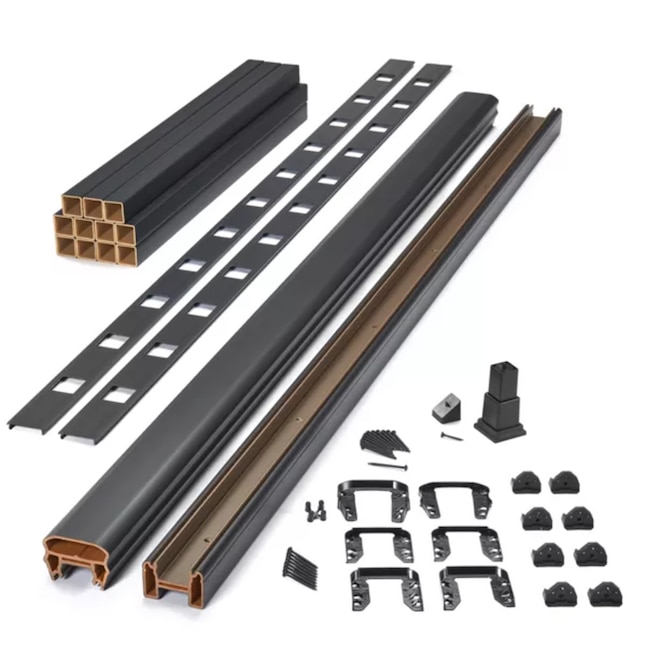 Main 12 - 6-ft x 42-in Transcend Horizontal Rail Kit with Composite Balusters - Charcoal Black Full Span - Arlington Coal & Lumber