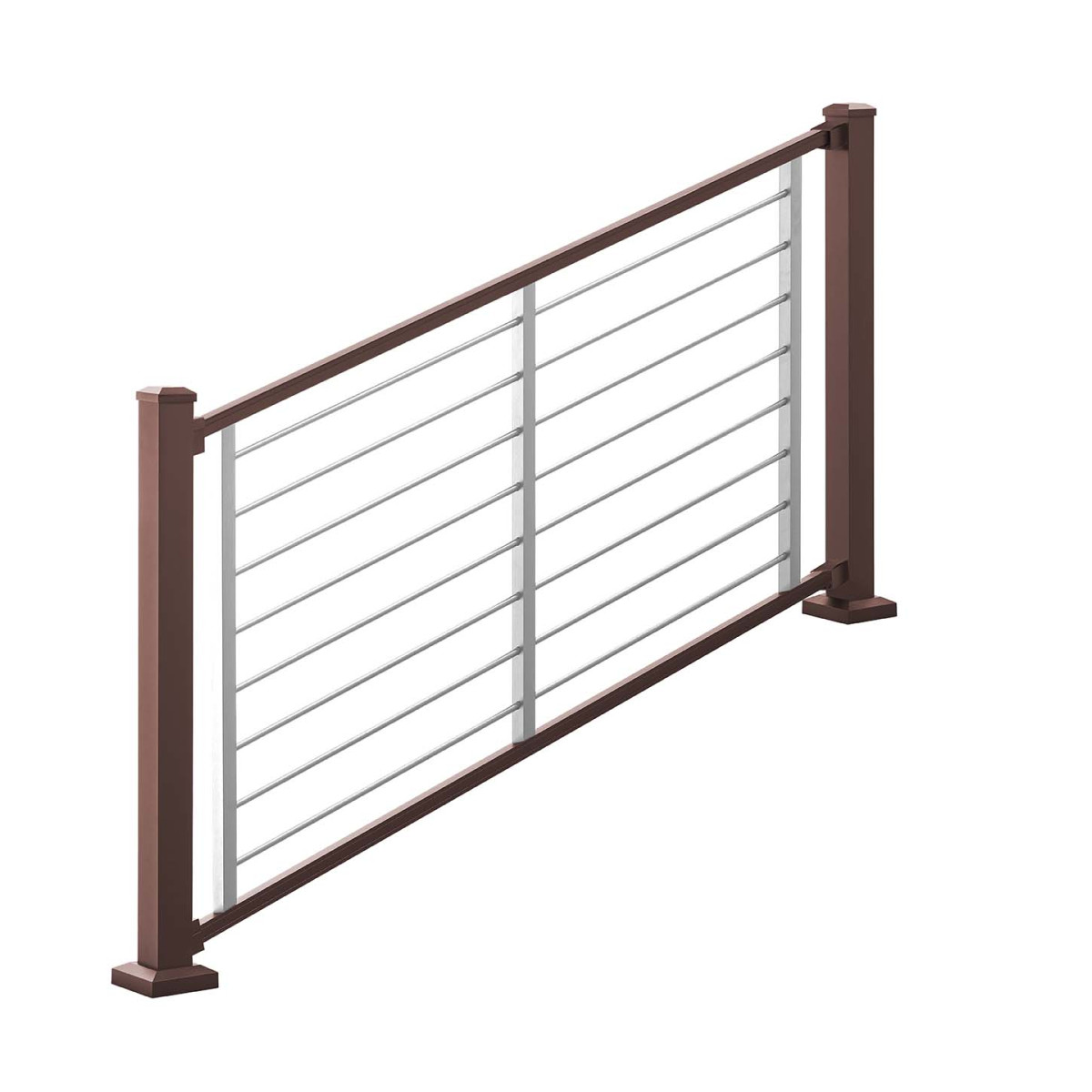 Main 1 - 96-in x 36-in Signature Bronze Frame and Platinum Rod Railing-Stair - Arlington Coal & Lumber
