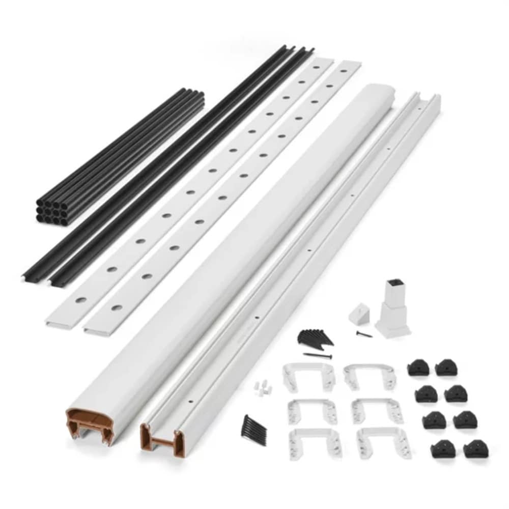 Main 5 - 8-ft x 36-in Transcend Stair Rail Kit with Round Aluminum Balusters - Classic White Full Span - Arlington Coal & Lumber