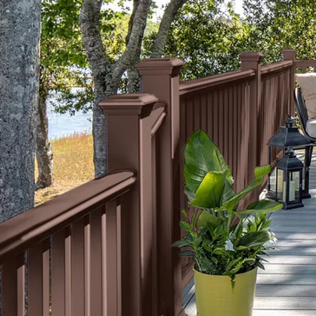 Main 7 - 8-ft x 42-in Transcend Horizontal Rail Kit with Composite Balusters - Vintage Lantern Full Span - Arlington Coal & Lumber
