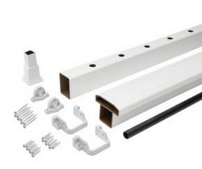 Main 1 - 8-ft x 36-in Select® Horizontal T-Rail Kit with Round Aluminum Balusters - Classic White - Arlington Coal & Lumber