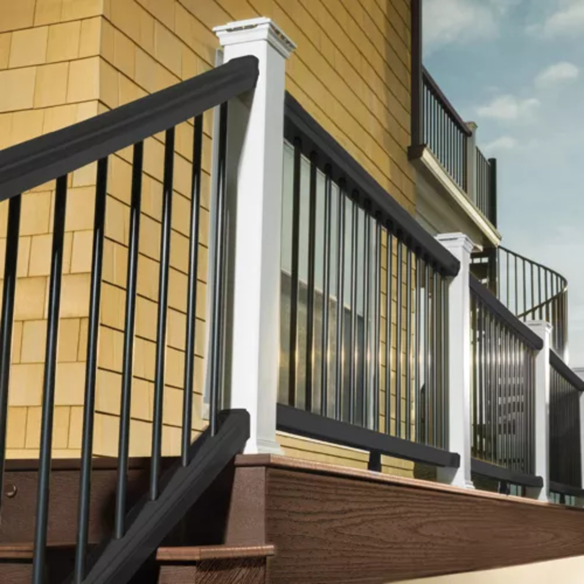 Main 2 - 6-ft Transcend Accessory Infill Kit for Round Aluminum Balusters-Stair-Charcoal Black - Arlington Coal & Lumber