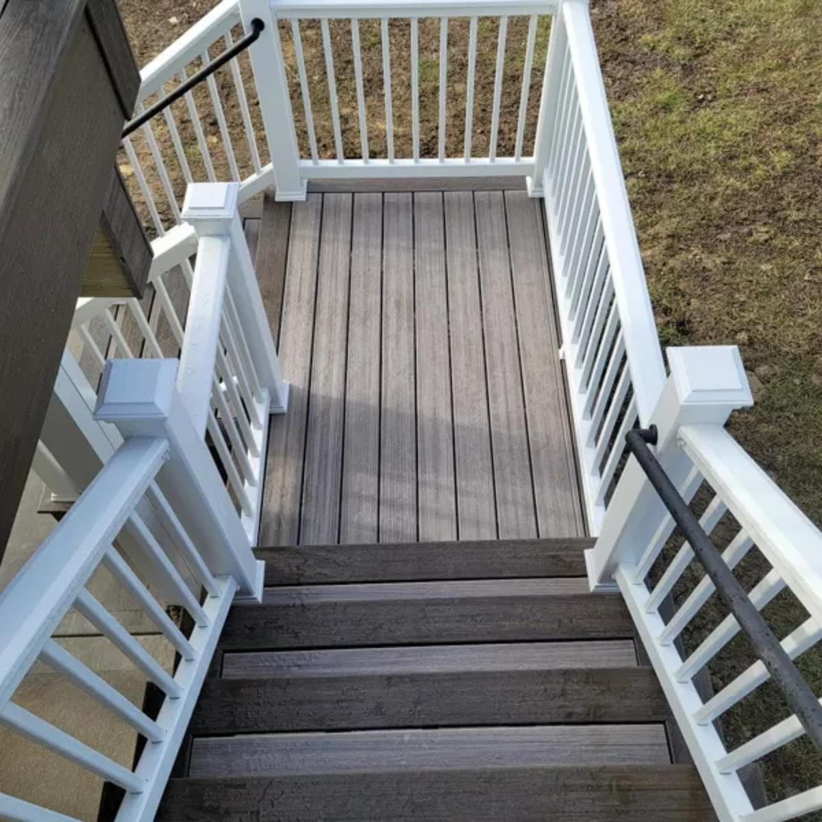 Main 3 - 8-ft x 42-in Select Stair T-Rail Kit with Square Composites Balusters - Classic White - Arlington Coal & Lumber