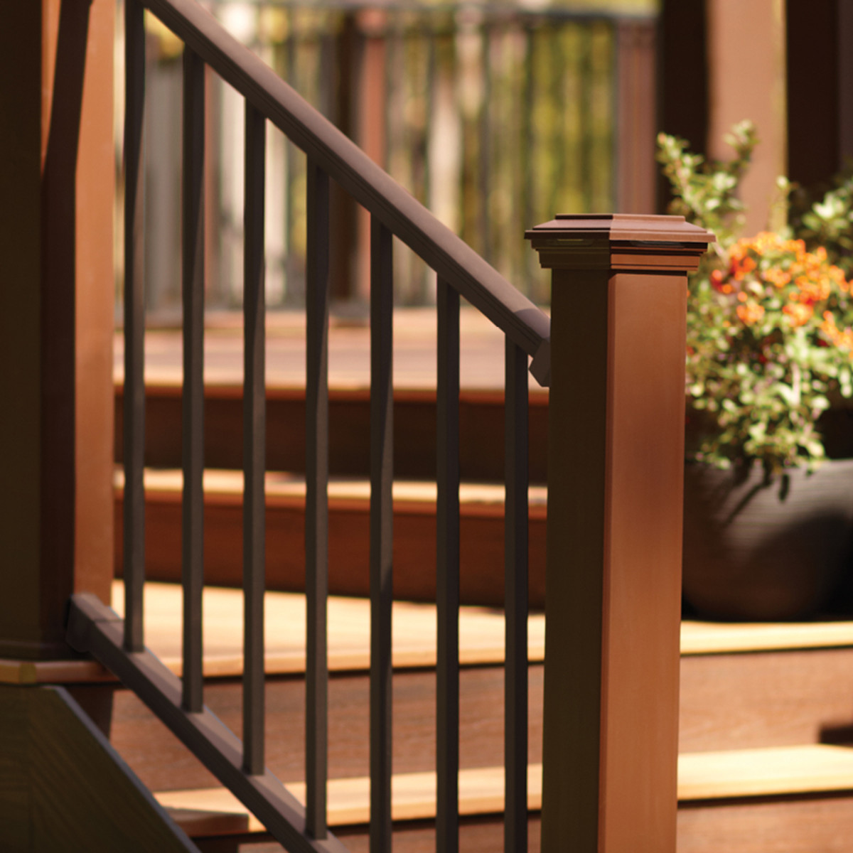 Main 3 - 96-in x 36-in Signature Rail Kit with Square Balusters-Stair-Bronze - Arlington Coal & Lumber