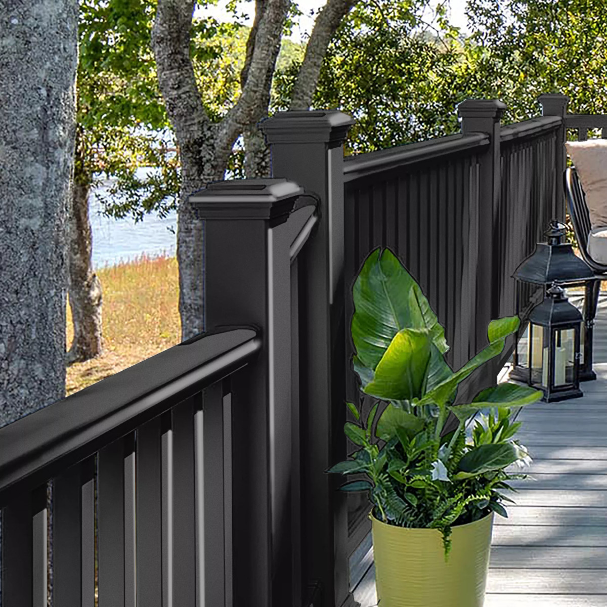 Main 5 - 8-ft Transcend® Crown Top Rail - Charcoal Black Full Span - Arlington Coal & Lumber