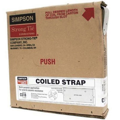 SIMPSON CS18 (18-GA) GALV. COILED UTILITY STRAP. 1-1/4" X 200' ROLL - Arlington Coal & Lumber
