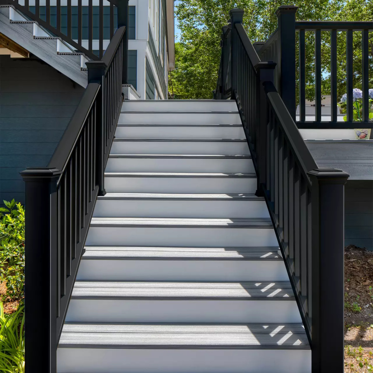 Main 6 - 8-ft x 42-in Transcend Stair Rail Kit with Composite Balusters - Charcoal Black Full Span - Arlington Coal & Lumber