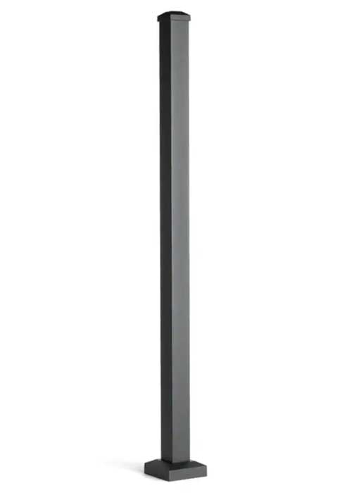 2.5-in x 2.5-in x 53-in Signature Post with Cap and Skirt-Stair-Charcoal Black - Arlington Coal & Lumber