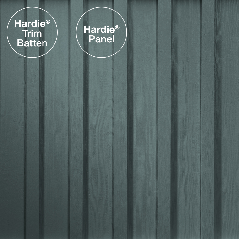 HARDIE TRIM HZ5 0.75 IN. X 2.5 IN. X 12 FT. STATEMENT COLLECTION BOOTHBAY BLUE FIBER CEMENT RUSTIC GRAIN BATTEN TRIM BOARD - Arlington Coal & Lumber