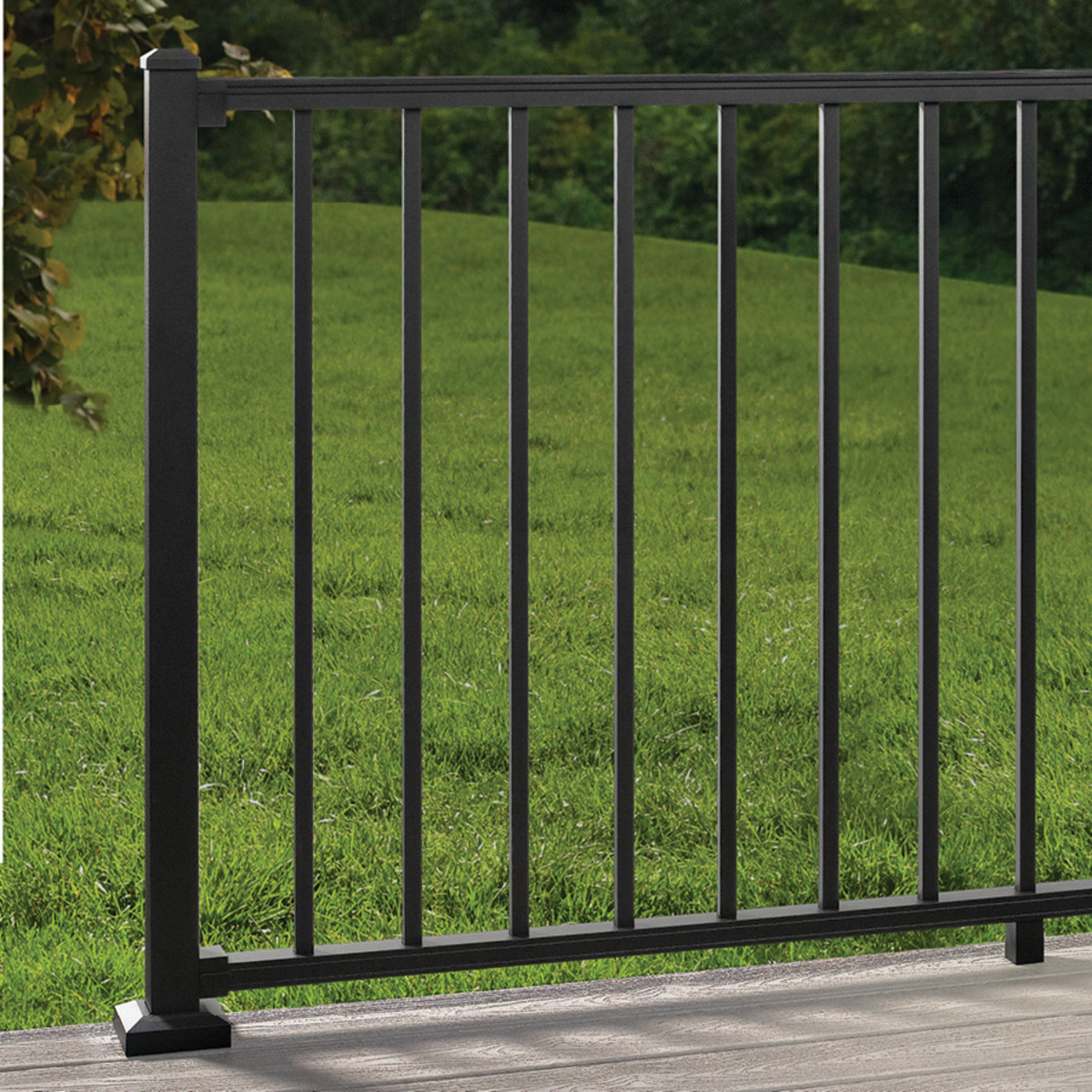 Main 3 - 2.5-in x 2.5-in x 37-in Signature Post with Cap and Skirt-Horizontal-Charcoal Black - Arlington Coal & Lumber