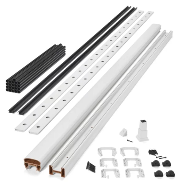 Main 7 - 6-ft x 36-in Transcend Horizontal Rail Kit with Round Aluminum Balusters - Classic White Full Span - Arlington Coal & Lumber