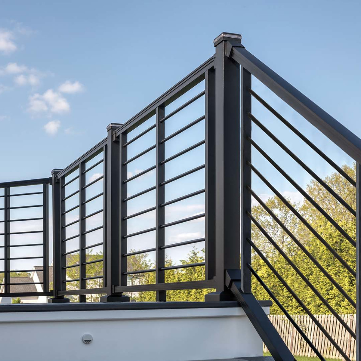 Main 2 - 96-in x 42-in Signature Charcoal Black Frame and Black Rod Railing-Stair - Arlington Coal & Lumber