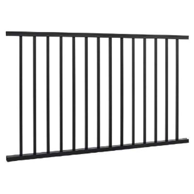 Main 1 - 96-in x 36-in Signature Rail Assembled Panel with Square Balusters-Horizontal-(no hardware)-Charcoal Black - Arlington Coal & Lumber