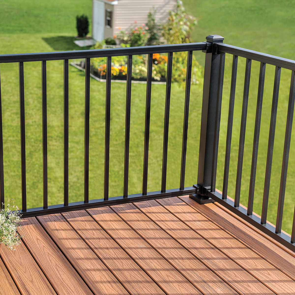 Main 4 - 96-in x 36-in Signature Rail Kit with Square Balusters-Horizontal-Charcoal Black - Arlington Coal & Lumber
