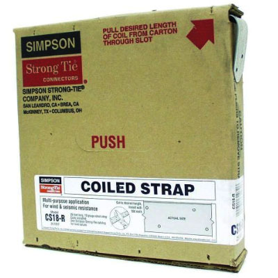 Main 3 - SIMPSON CS18-R (18-GA) GALV. 25 FT. UTILITY COIL STRAP (4/CTN) - Arlington Coal & Lumber