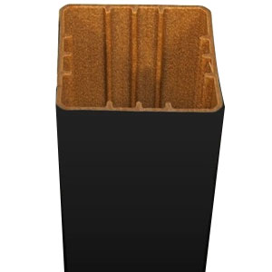 Main 1 - 4.45-in x 4.45-in x 108-in Post Sleeve-Fits over a 4x4 pressure treated post-Charcoal Black - Arlington Coal & Lumber