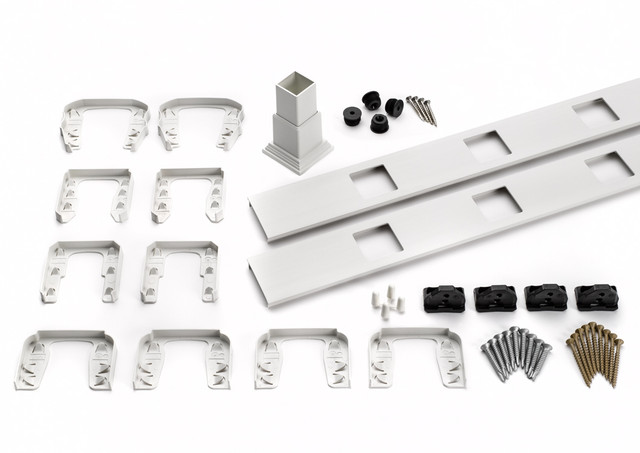 8-ft Transcend Accessory Infill Kit for Square Composite Balusters - Horizontal - Classic White Full Span - Arlington Coal & Lumber