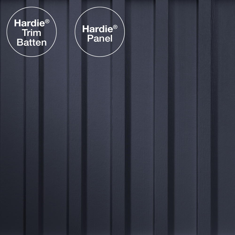 Main 1 - HARDIE TRIM HZ5 0.75 IN. X 2.5 IN. X 12 FT. STATEMENT COLLECTION DEEP OCEAN FIBER CEMENT RUSTIC GRAIN BATTEN TRIM BOARD - Arlington Coal & Lumber