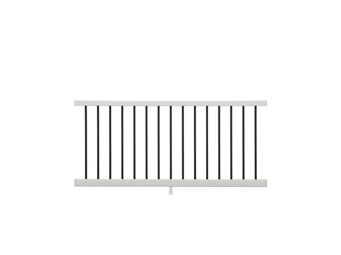 Main 7 - 6-ft x 36-in Transcend Cocktail Horizontal Rail Kit with Round Aluminum Balusters - Classic White Full Span - Arlington Coal & Lumber