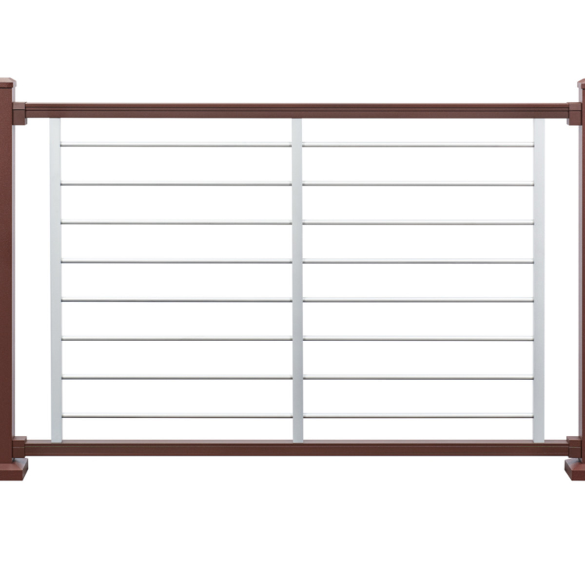 96-in x 36-in Signature Bronze Frame and Platinum Rod Railing-Horizontal - Arlington Coal & Lumber