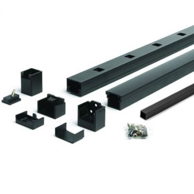 Main 1 - 96-in x 36-in Signature Rail Kit with Square Balusters-Horizontal-Charcoal Black - Arlington Coal & Lumber