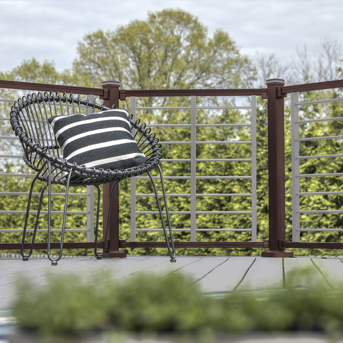 Main 1 - 96-in x 36-in Signature Bronze Frame and Platinum Rod Railing-Horizontal - Arlington Coal & Lumber
