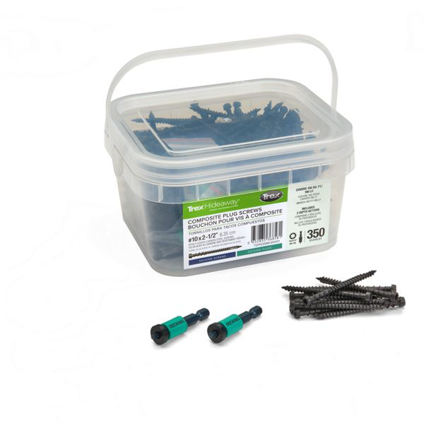 Main 9 - TREX® DECKING PLUG SYSTEM SCREWS 2-1/2" BLACK (225 LF/110 SQ FT) 350 PCS (3/CTN) - Arlington Coal & Lumber
