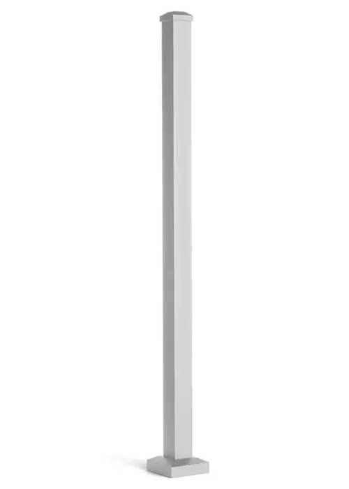 2.5-in x 2.5-in x 53-in Signature Post with Cap and Skirt-Stair-Classic White - Arlington Coal & Lumber