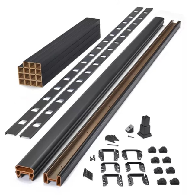 8-ft x 36-in Transcend Stair Rail Kit with Composite Balusters - Charcoal Black Full Span - Arlington Coal & Lumber
