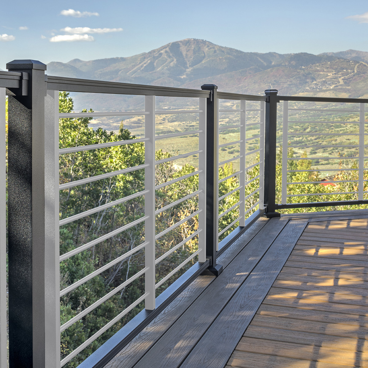 Main 2 - 96-in x 36-in Signature Charcoal Black Frame and Platinum Rod Railing-Horizontal - Arlington Coal & Lumber