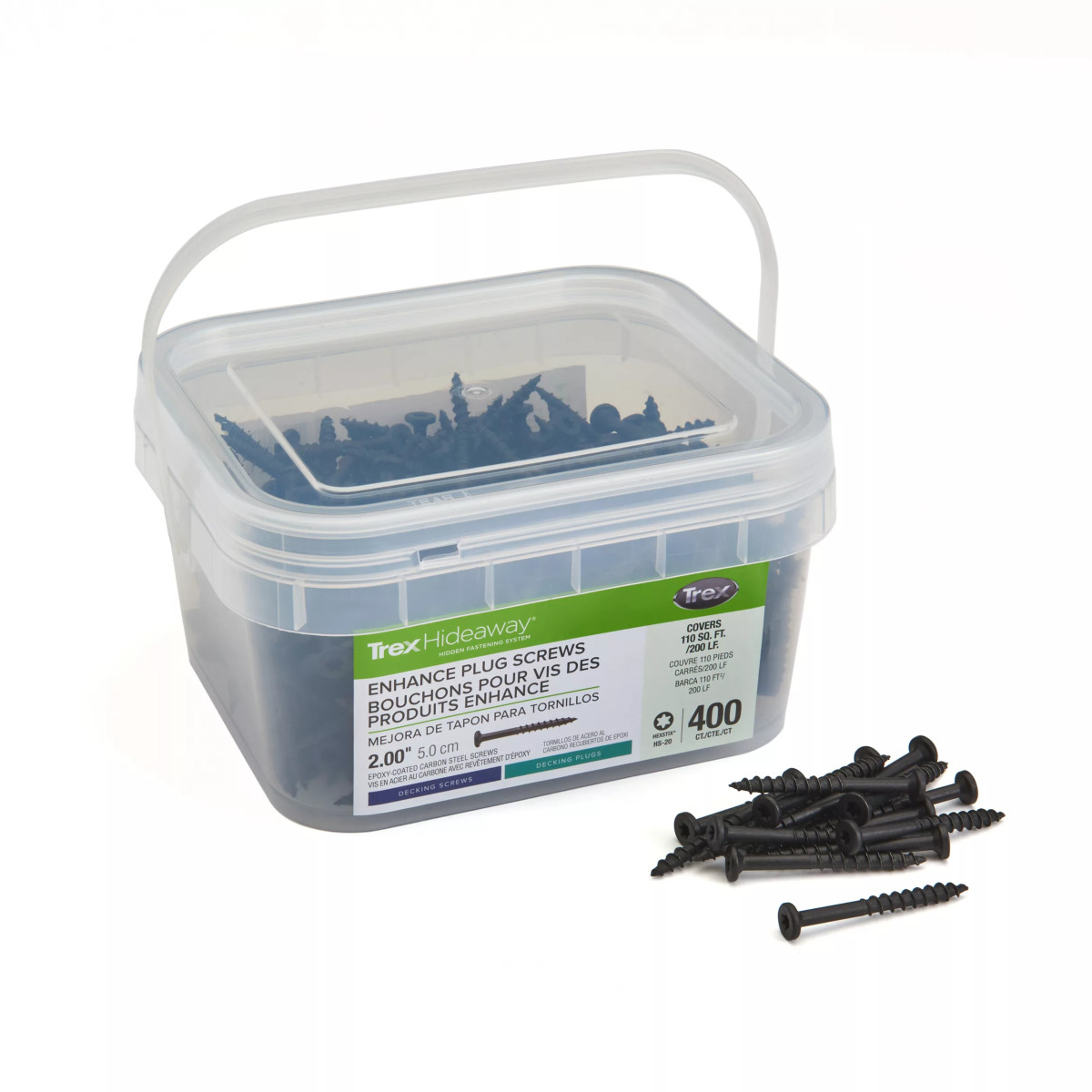 Main 2 - TREX ENHANCE® DECKING PLUG SCREWS 2" (225 LF/110 SQFT) 400 PCS (3/CTN) - Arlington Coal & Lumber