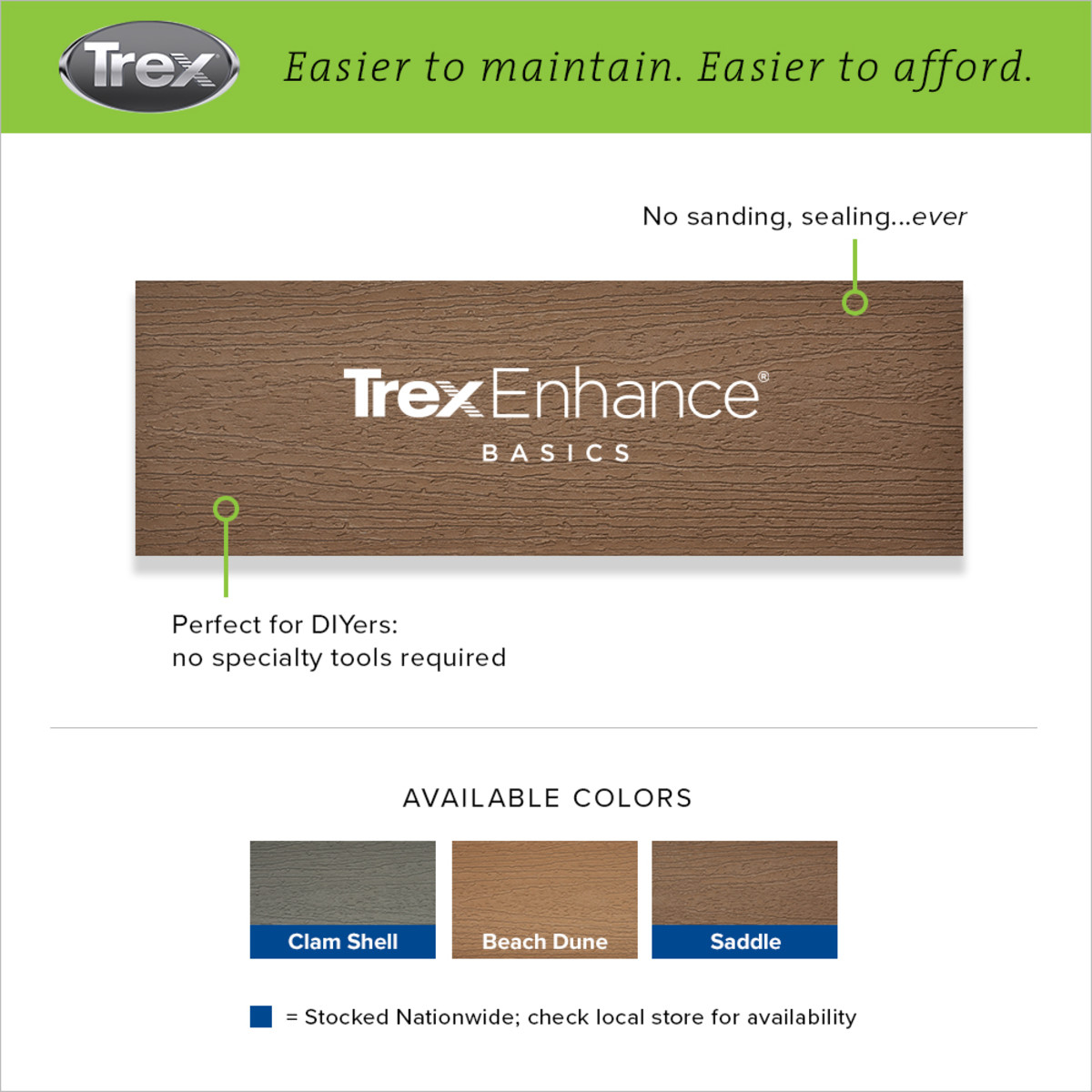 Main 8 - 12 FT TREX ENHANCED BASICS DECK BOARDS CLAM SHELL - Arlington Coal & Lumber