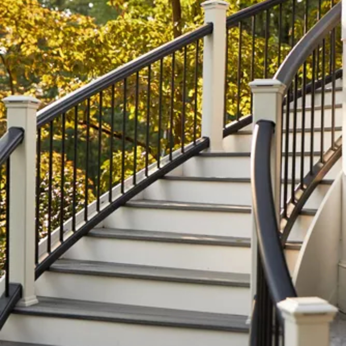 Main 5 - 8-ft x 42-in Transcend Horizontal Rail Kit with Round Aluminum Balusters - Charcoal Black Full Span - Arlington Coal & Lumber