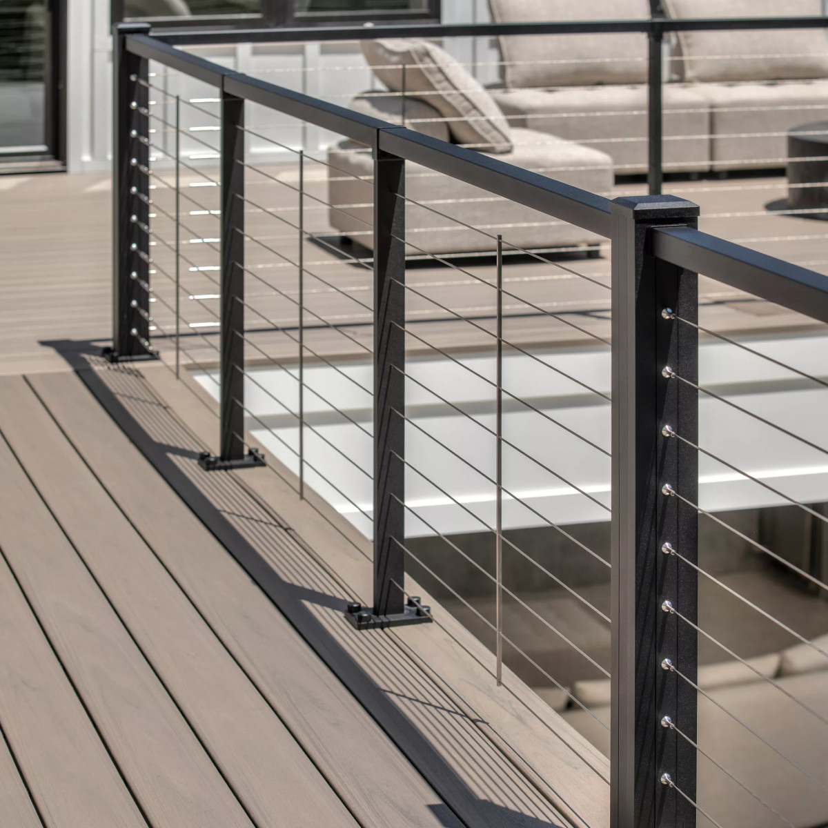 Main 1 - 18-ft x 42-in Trex Signature® X-Series™ Cable Rail Kit in Charcoal Black - Horizontal - Arlington Coal & Lumber