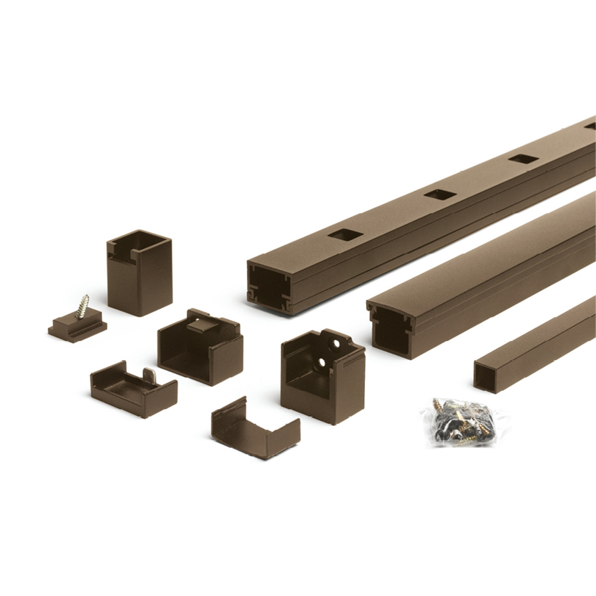 Main 2 - 96-in x 36-in Signature Rail Kit with Square Balusters-Horizontal-Bronze - Arlington Coal & Lumber