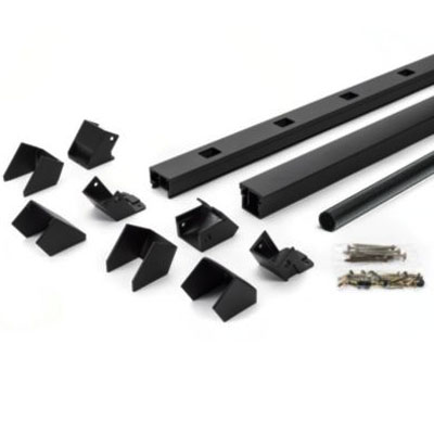 Main 4 - 72-in x 36-in Signature Rail Kit with Round Balusters-Stair-Charcoal Black - Arlington Coal & Lumber
