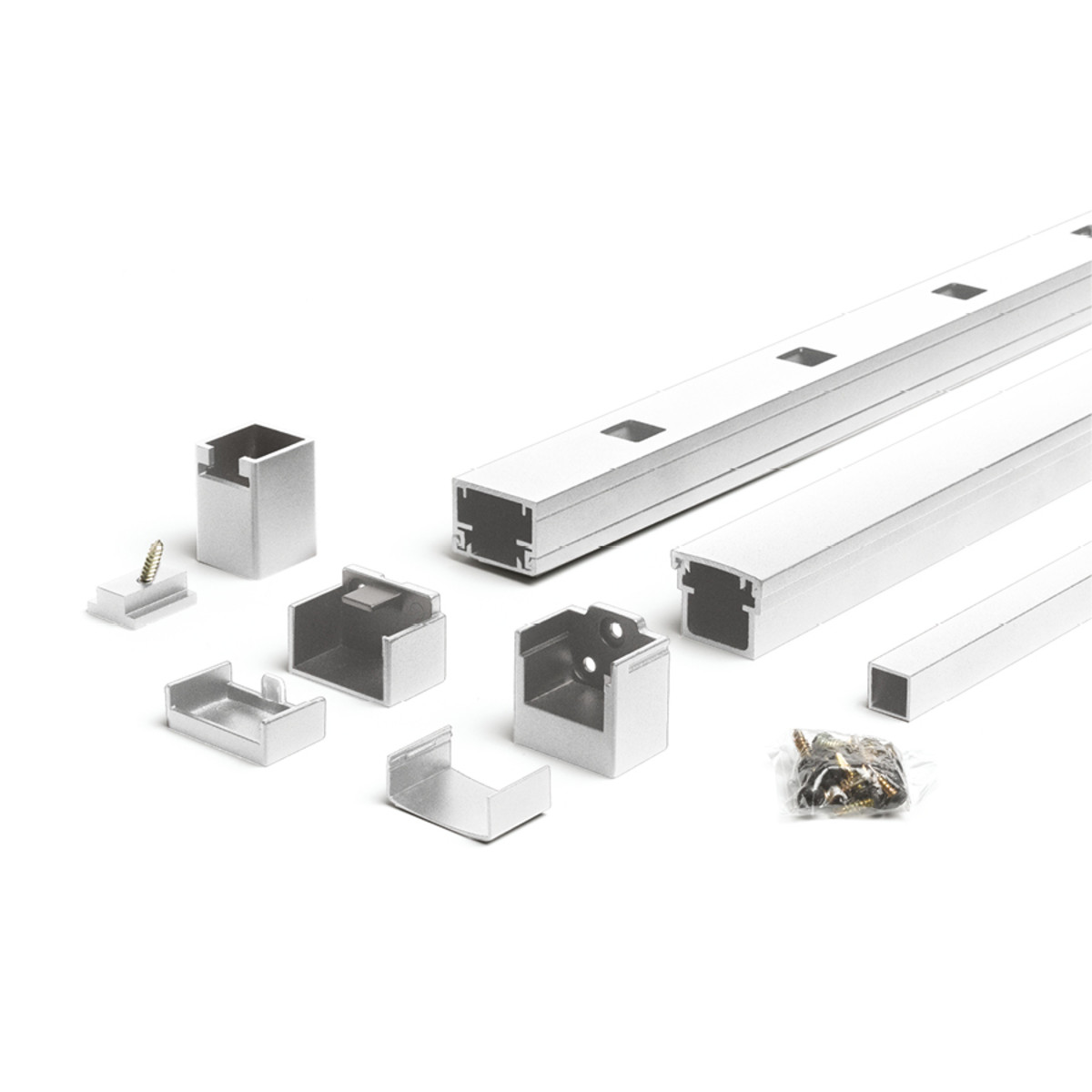 Main 2 - 96-in x 36-in Signature Rail Kit with Square Balusters-Horizontal-Classic White - Arlington Coal & Lumber