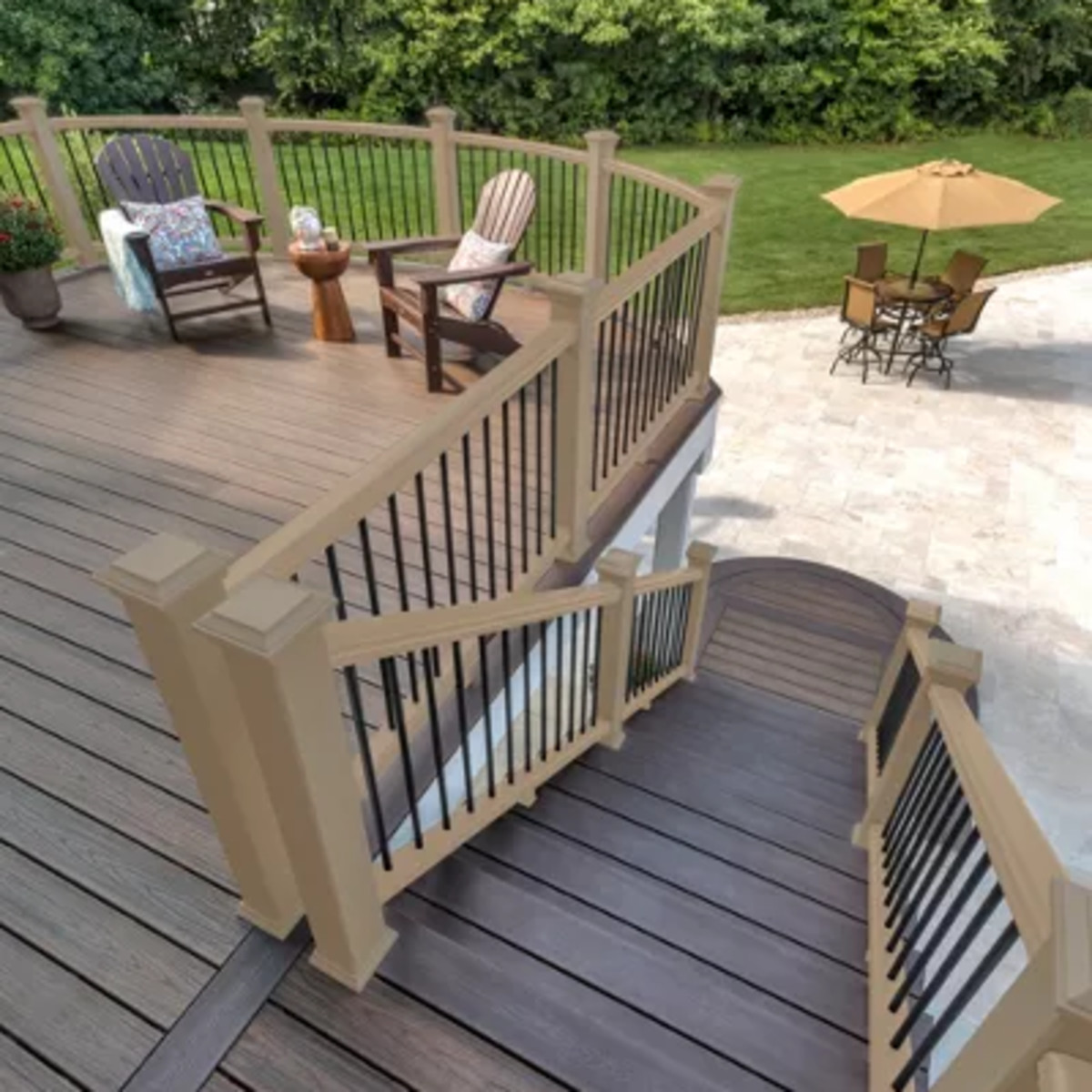 Main 5 - 8-ft Transcend Accessory Infill Kit for Round Aluminum Balusters-Horizontal-Rope Swing - Arlington Coal & Lumber