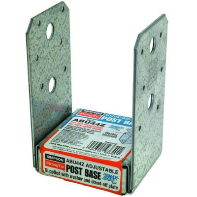 Main 3 - SIMPSON ABU-44Z HEAVY DUTY 4X4 ADJUSTABLE POST BASE Z-MAX (12/CTN) - Arlington Coal & Lumber