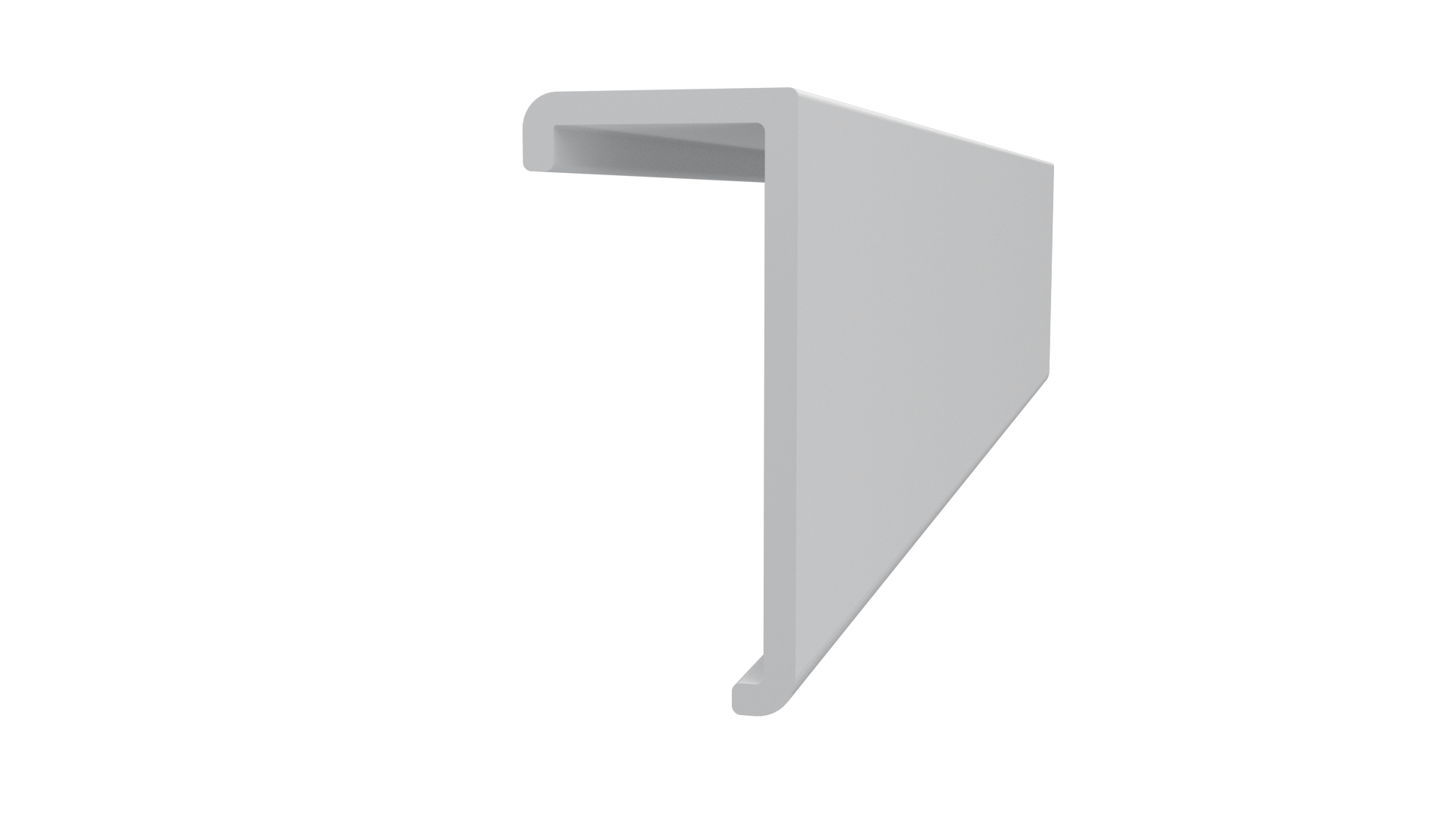 Main 1 - 8’ x 1 5/16” x 5/8” Trusscore White PVC SlatWall Top Cap Trim - Arlington Coal & Lumber