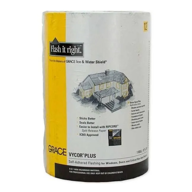 Main 5 - GRACE 12" X 75 FT VYCOR PLUS SELF ADHERED FLASHING (6/BX) - Arlington Coal & Lumber