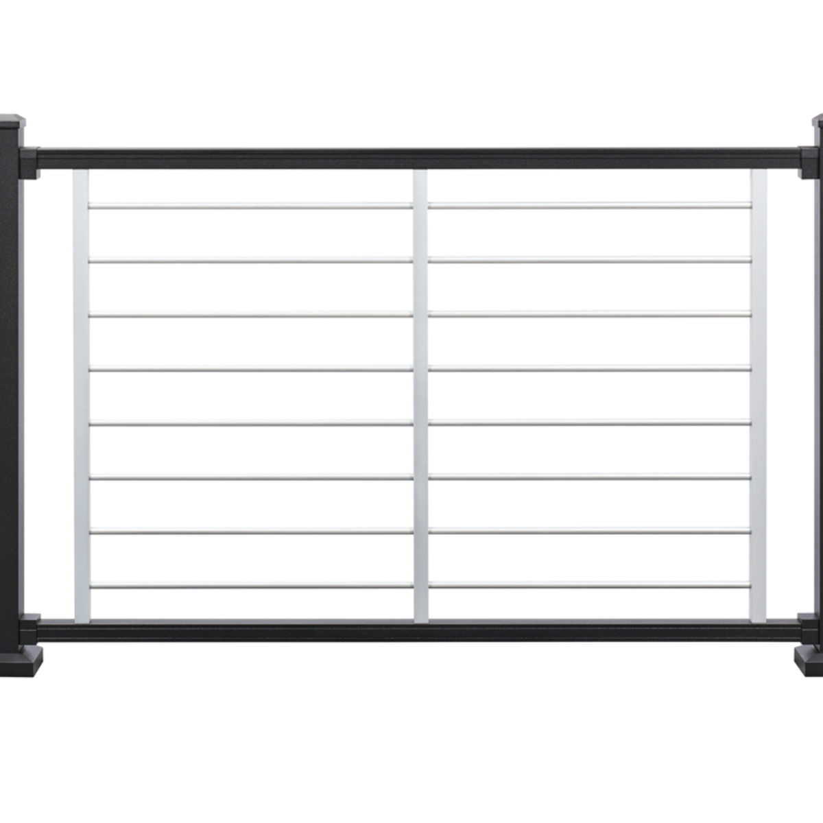 Main 1 - 72-in x 36-in Signature Charcoal Black Frame and Platinum Rod Railing-Horizontal - Arlington Coal & Lumber