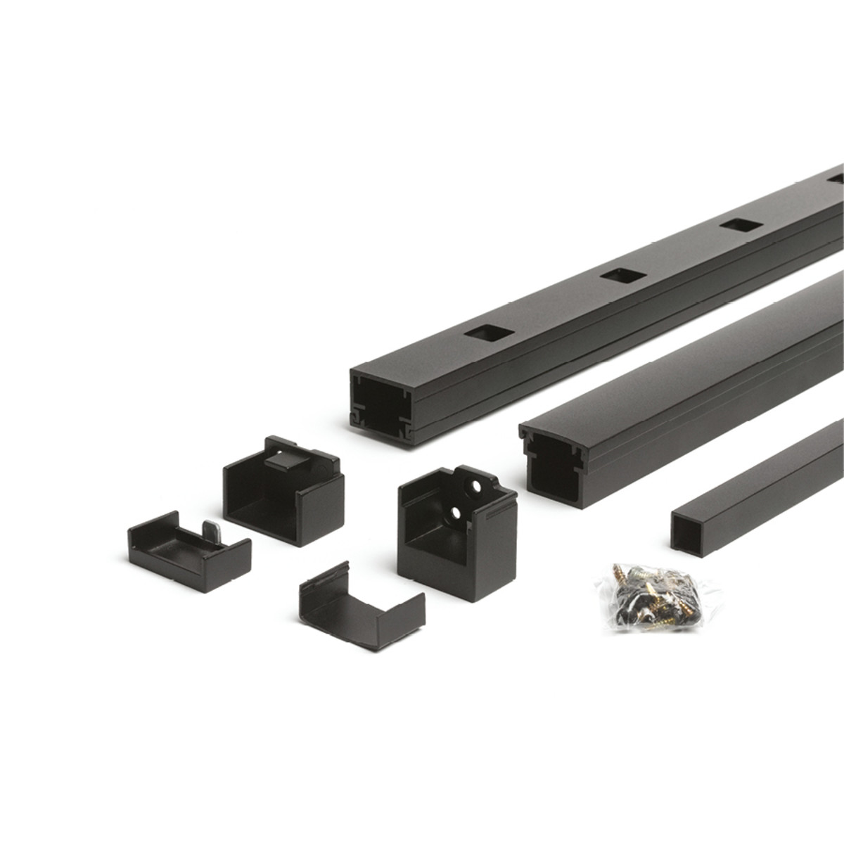 Main 1 - 72-in x 42-in Signature Rail Kit with Square Balusters-Horizontal-Charcoal Black - Arlington Coal & Lumber