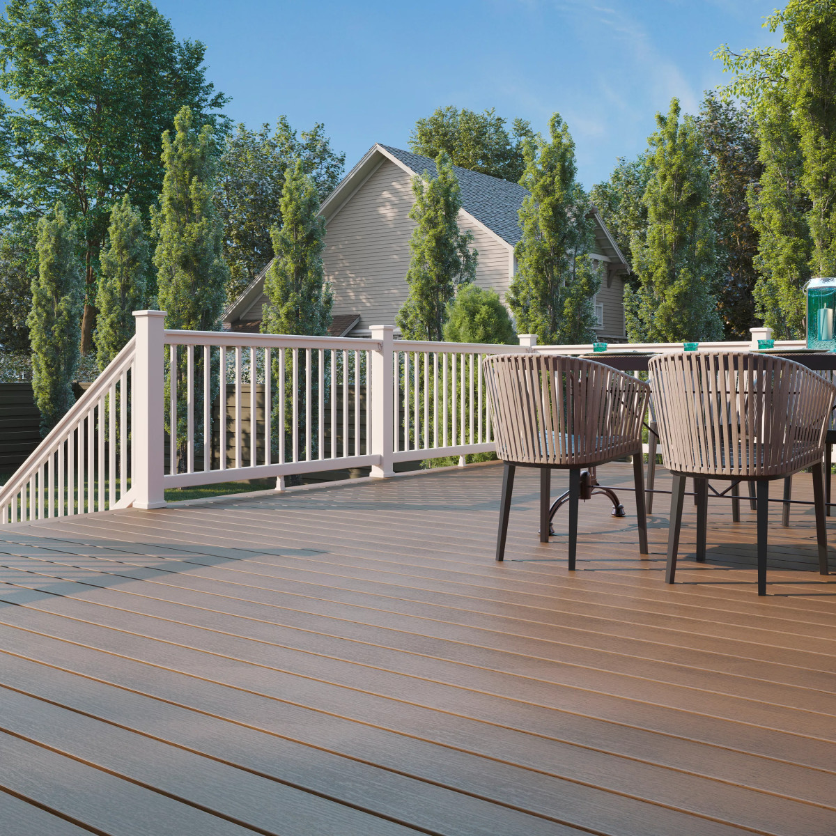 Main 5 - 6-ft x 36-in Select Horizontal T-Rail Kit with Square Composites Balusters - Classic White - Arlington Coal & Lumber