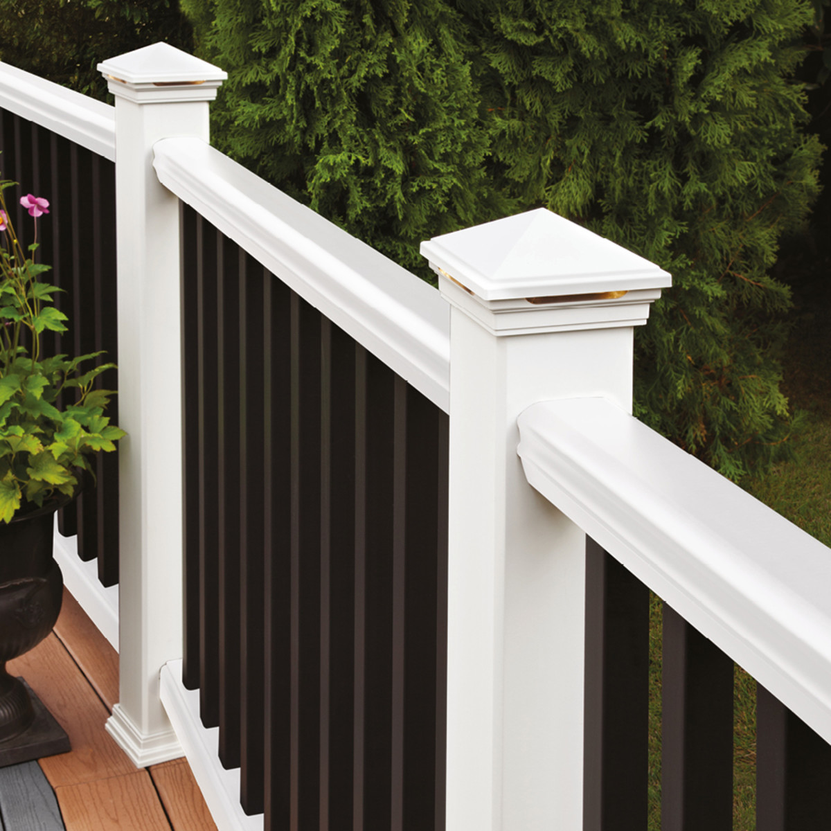 Main 5 - 8-ft Transcend® Crown Top Rail - Classic White Full Span - Arlington Coal & Lumber