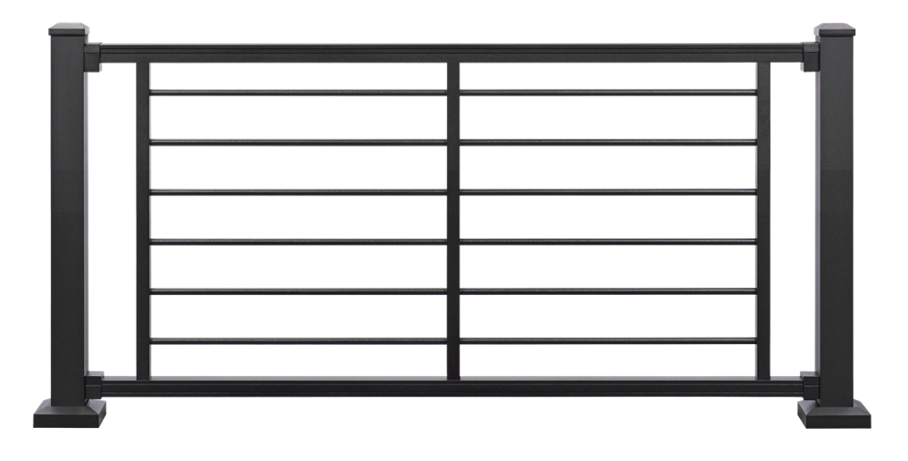 Main 5 - 96-in x 42-in Signature Charcoal Black Frame and Black Rod Railing-Horizontal - Arlington Coal & Lumber